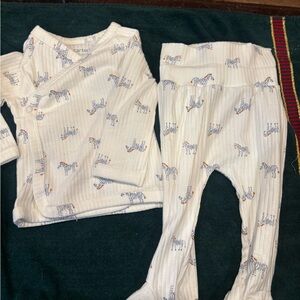 Carter's White Zebra Print Kids Pajama Set
